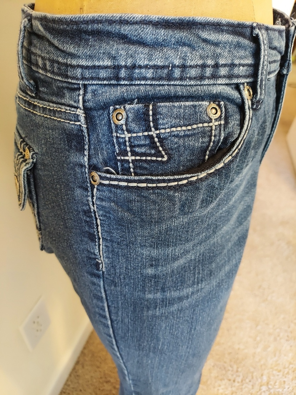Salt Works Women's Flare Denim Jeans in Mid Blue